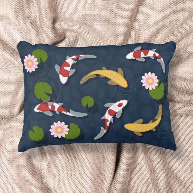 Japanese Koi Fish Pond Decorative Cushion (Creator Uploaded)