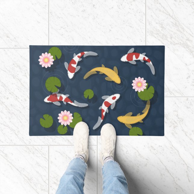 Japanese Koi Fish Pond Doormat (Indoor)