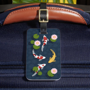 Japanese Koi Fish Pond Luggage Tag