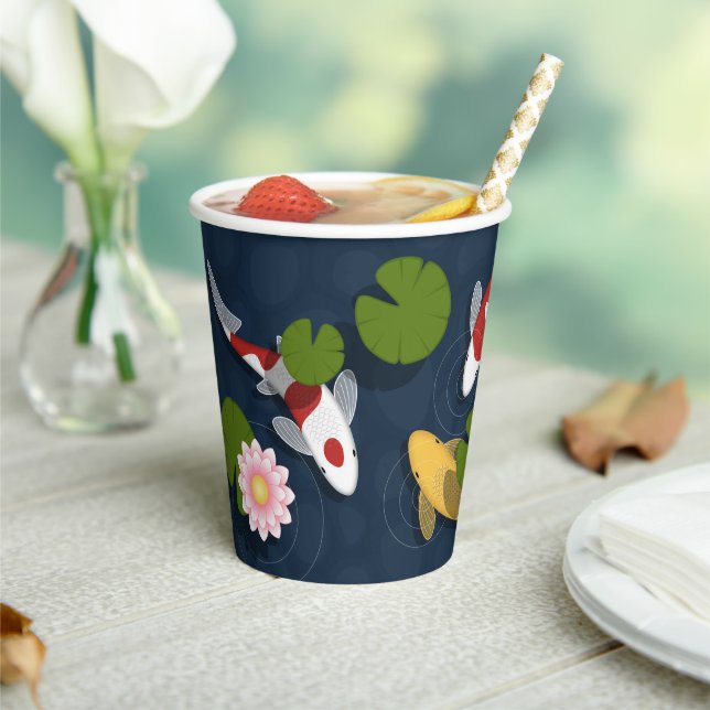 Japanese Koi Fish Pond Paper Cups (Insitu)