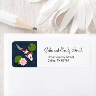 Japanese Koi Fish Pond Return Address Label