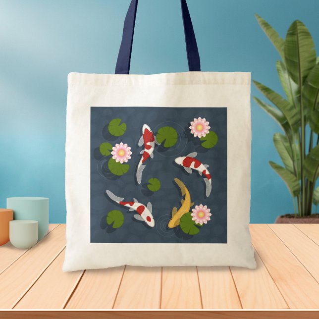 Japanese Koi Fish Pond Tote Bag (Creator Uploaded)