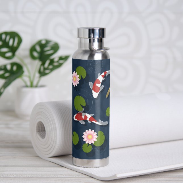 Japanese Koi Fish Pond Water Bottle (Yoga (Rotated))