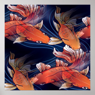 Japanese Koi Fish Poster