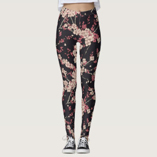 Japanese Koi Fish Sakura Pattern Leggings
