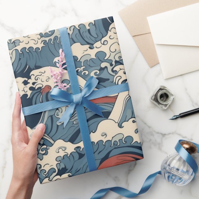 Japanese Koi Fish Sakura Pattern  Wrapping Paper (Gifting)
