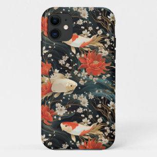 Japanese Koi Fish Seamless Pattern iPhone 11 Case
