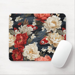 Japanese Koi Fish Seamless Pattern Mouse Pad