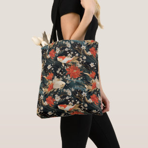 Japanese Koi Fish Seamless Pattern Tote Bag