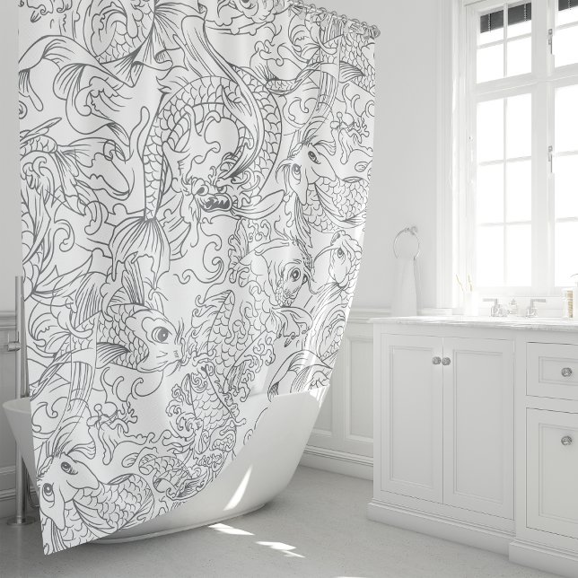 Japanese Koi Fish Shower Curtain (Creator Uploaded)