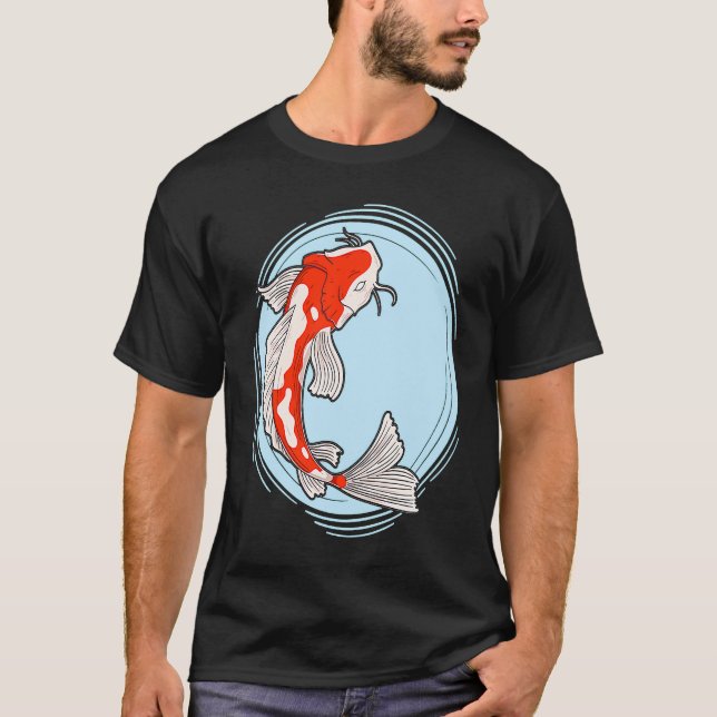 Japanese Koi Fish Swimming T-Shirt (Front)