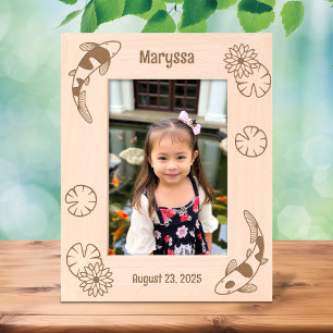 Japanese Koi Fish Water Lily 5x7 Etched Frames