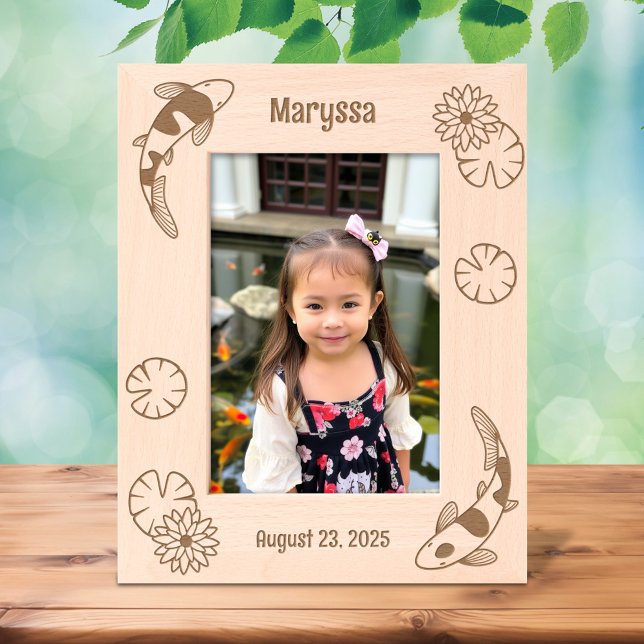 Japanese Koi Fish Water Lily 5x7 Etched Frames (Creator Uploaded)