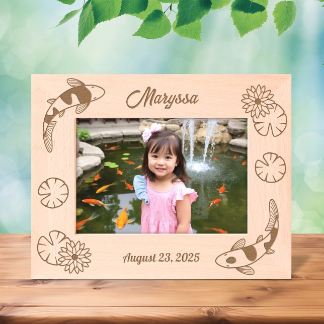 Japanese Koi Fish Water Lily 7x5 Etched Frames (Creator Uploaded)