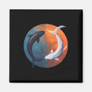 Japanese Koi Fish Yin And Yang Men Women Fisher Fi Magnet