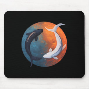 Japanese Koi Fish Yin And Yang Men Women Fisher Fi Mouse Pad