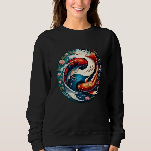 Japanese Koi Fish Yin Yang Sweatshirt (Front)