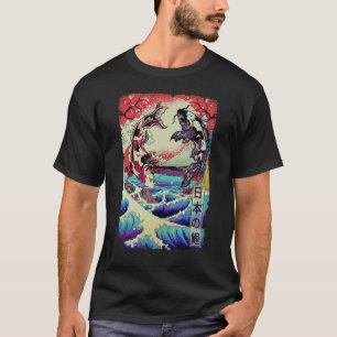 Japanese Koi Fishes Great Wave Off Kanagawa T-Shirt
