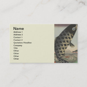 Japanese Koi Hiroshige Fish Festival Flag Business Card