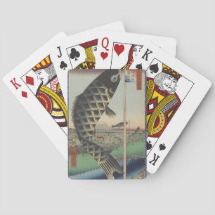 Japanese Koi Hiroshige Fish Festival Flag Playing Cards