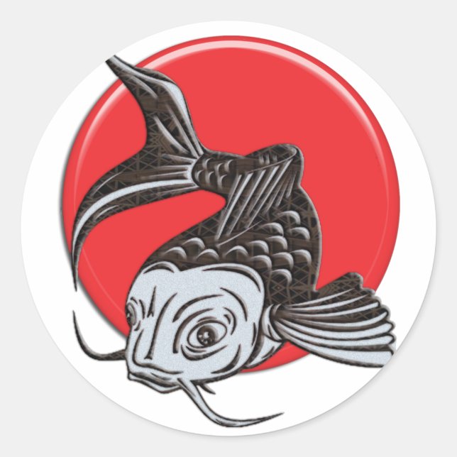 Japanese Koi Logo Classic Round Sticker (Front)