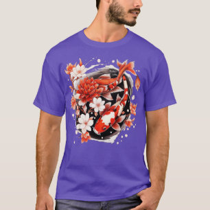 Japanese Koi p Nishikigoi Fish Cherry Blossom T-Shirt