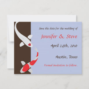 Japanese Koi Save the Date Wedding Announcement
