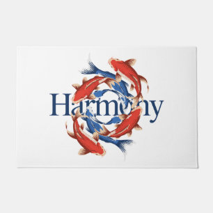 Japanese Koi Symbol of Harmony Balance Doormat