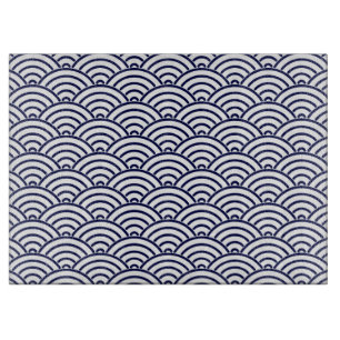 Japanese Koinobori Fish Scale in Delft Blue Cutting Board