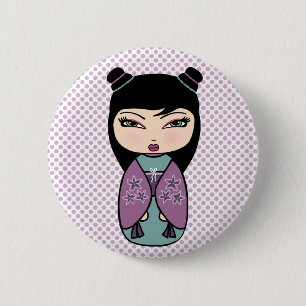 Japanese Kokeshi Doll Button