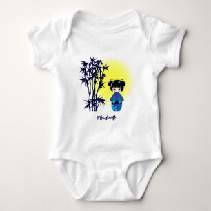 Japanese kokeshi doll name baby girl shirt