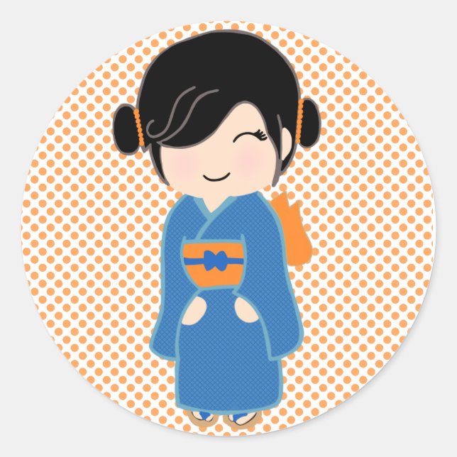 Japanese Kokeshi Doll Sticker (Front)
