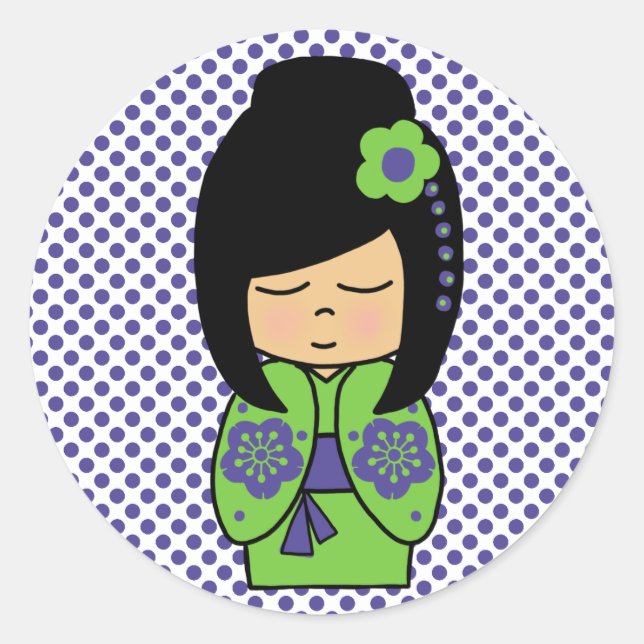 Japanese Kokeshi Doll Sticker (Front)