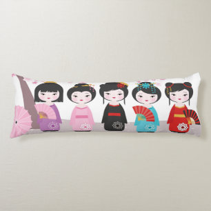 Japanese Kokeshi Dolls Body Cushion