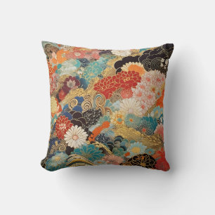 japanese komono fabric print cushion