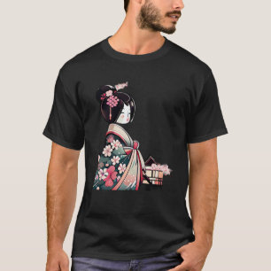 Japanese Lady Geisha with cherry blossoms T-Shirt