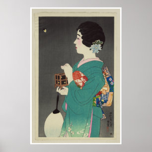 Japanese Lady Holding Cage of Fireflies - 1931 Poster