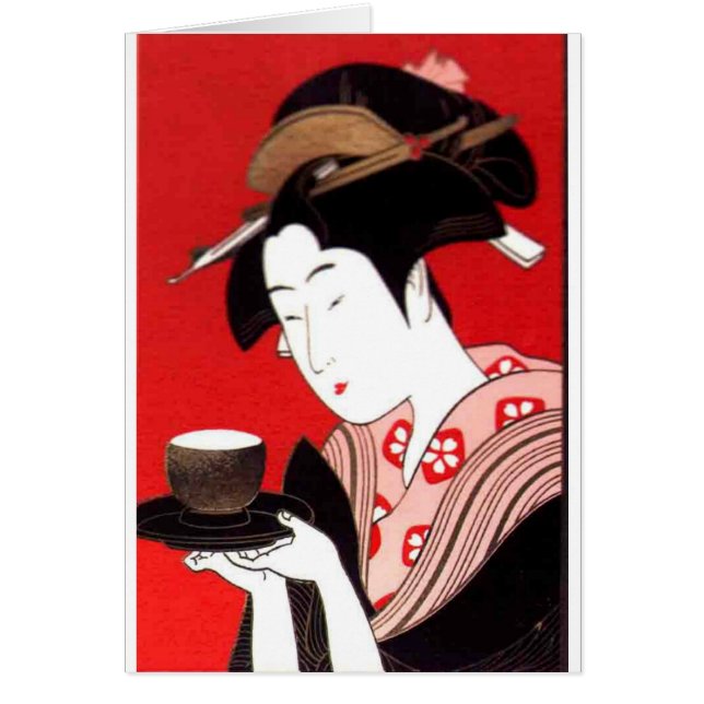 Japanese Lady Tea Serving Ceremony Art Print (Front)