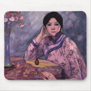 Japanese Lady with a Perfume Bottle Mouse Pad