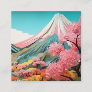 Japanese Landscape 3D Effect Background Calling Card