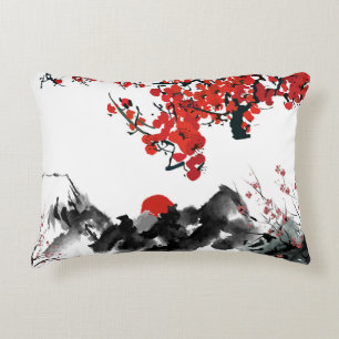 Japanese landscape Accent Pillow