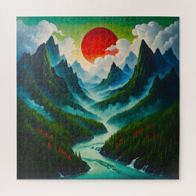 Japanese Landscape Art Puzzle (Vertical)