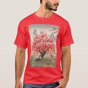 Japanese Landscape Art Vintage Sakura CherryBlosso T-Shirt