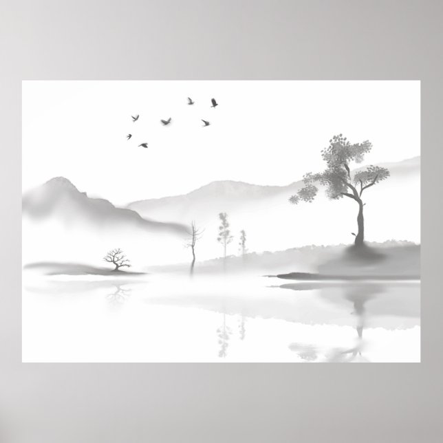Japanese landscape background  poster (Front)