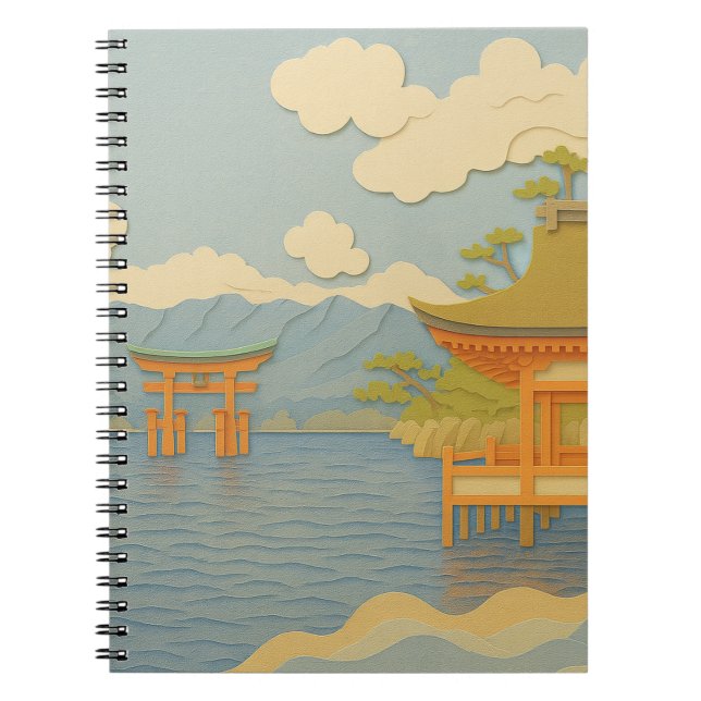 JAPANESE Landscape | Itsukushima | Paper Cutting Notebook (Front)
