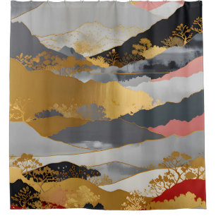 Japanese Landscape Shower Curtain