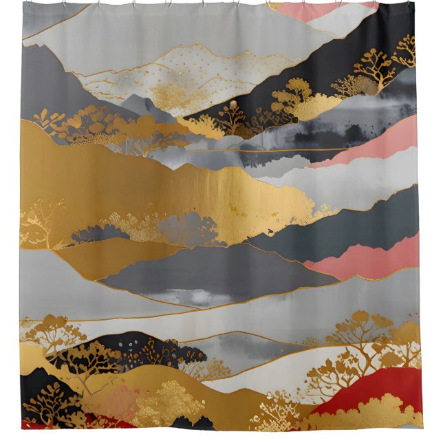 Japanese Landscape Shower Curtain (Front)