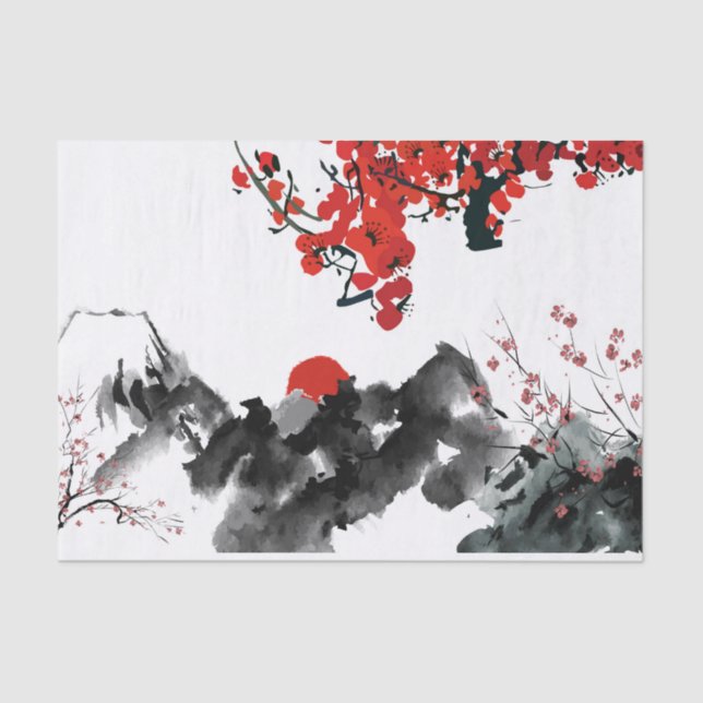 Japanese landscape Tissue Paper (Front)