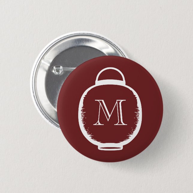Japanese Lantern Monogram 6 Cm Round Badge (Front & Back)