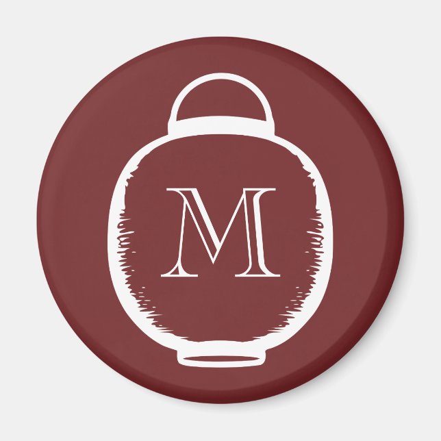 Japanese Lantern Monogram Magnet (Front)